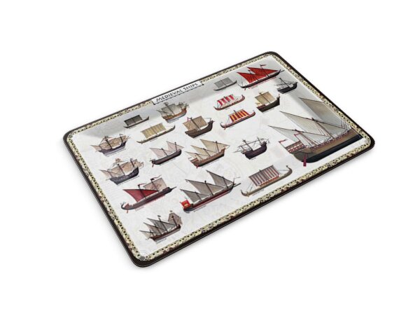 Blechpostkarte Hinweis 10x14 cm Medieval Ships verschiedene Schiffe Deko Schild