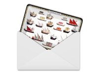 Blechpostkarte Hinweis 10x14 cm Medieval Ships verschiedene Schiffe Deko Schild