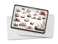 Blechpostkarte Hinweis 10x14 cm Medieval Ships verschiedene Schiffe Deko Schild