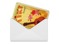 Blechpostkarte Reklame 10x14 cm Tiki Bar Aloha Gitarre...