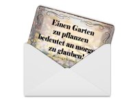 Blechpostkarte 10x14 cm ein Garten zu pflanzen bedeutet...