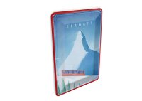 Blechpostkarte Reise 10x14 cm Schweiz Zermatt Schnee Bahn...