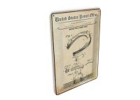 Blechpostkarte Patent 10x14 cm Entwurf für ein Hufeisen Deko Schild