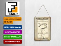 Blechpostkarte Patent 10x14 cm Entwurf für ein Hufeisen Deko Schild