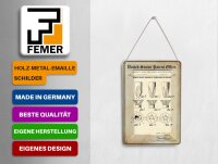 Blechpostkarte Patent 10x14 cm Entwurf für Schraubverbindungen Deko Schild