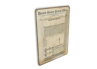 Blechpostkarte Patent 10x14 cm Entwurf für ein Tennisnetz Deko Schild