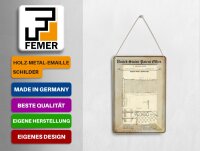 Blechpostkarte Patent 10x14 cm Entwurf für ein Tennisnetz Deko Schild