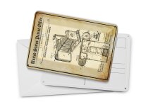 Blechpostkarte Patent 10x14 cm Entwurf für eine Fotokamera 2 Deko Schild