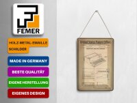 Blechpostkarte Patent 10x14 cm Entwurf für einen Personalcomputer Deko Schild