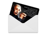 Blechpostkarte 10x14 cm Einstein Chaotischer Schreibtisch...