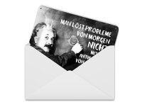 Blechpostkarte 10x14 cm Einstein Tafel Probleme von...