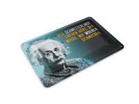 Blechpostkarte 10x14 cm Einstein blau Schmetterlinge...