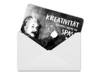 Blechpostkarte 10x14 cm Einstein Tafel Kreativität...