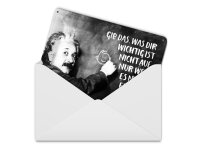 Blechpostkarte 10x14 cm Einstein Tafel gib das, was dir...