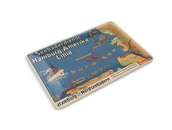 Blechpostkarte Retro 10x14 cm Seebäderdienst der Hamburg-Amerika linie Schild