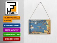 Blechpostkarte Retro 10x14 cm Seebäderdienst der Hamburg-Amerika linie Schild