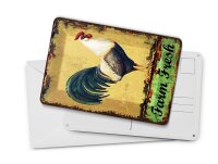 Blechpostkarte Retro 10x14 cm Farm Fresh Hahn Deko Schild
