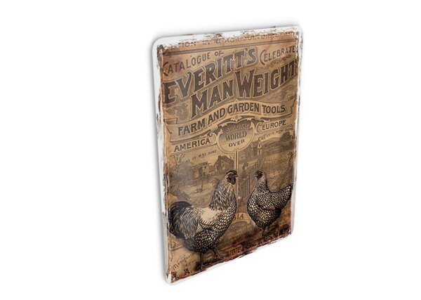 Blechpostkarte Retro 10x14 cm Farm and Garden Tools Retro Anzeige Deko Schild