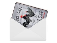 Blechpostkarte Reklame 10x14 cm Welcome to our coop Hühner Deko Schild