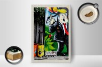 Holzschild Reise 12x18cm Berlin Graffiti Donald Trump Street Art