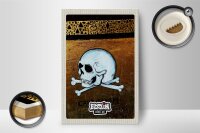 Holzschild Reise 12x18 cm Berlin Graffiti Totenkopf Street Art