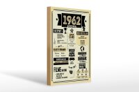 Holzschild 20x30 cm Geburtstagsschild Jahrgang 1962 beige...