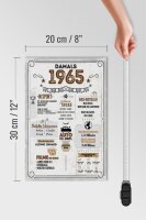 Holzschild 20x30 cm Geburtstagsschild Jahrgang 1965 weißes Schild