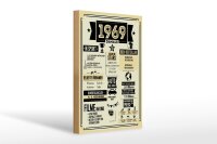 Holzschild 20x30 cm Geburtstagsschild Jahrgang 1969 beige...