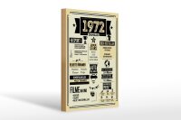 Holzschild 20x30 cm Geburtstagsschild Jahrgang 1972 beige...