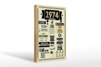 Holzschild 20x30 cm Geburtstagsschild Jahrgang 1974 beige...