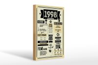 Holzschild 20x30 cm Geburtstagsschild Jahrgang 1998 beige...