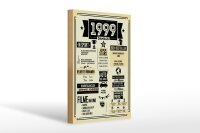 Holzschild 20x30 cm Geburtstagsschild Jahrgang 1999 beige...
