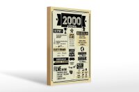 Holzschild 20x30 cm Geburtstagsschild Jahrgang 2000 beige...