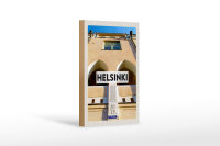 Holzschild Reise 12x18 cm Helsinki Finnland Gebäude...