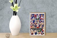 Holzschild Reise 12x18 cm Oktoberfest Trommel Tanzen Trinken