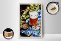 Holzschild Reise 12x18 cm Oktoberfest Bier Glas Weizen