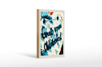 Holzschild Reise 12x18 cm Münchener Oktoberfest Lebkuchen blau