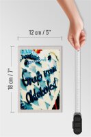 Holzschild Reise 12x18 cm Münchener Oktoberfest Lebkuchen blau
