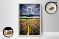Holzschild Reise 12x18 cm Amerika USA Route 66 Straße Gewitter