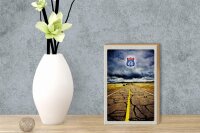 Holzschild Reise 12x18 cm Amerika USA Route 66 Straße Gewitter