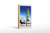 Holzschild Reise 12x18 cm Amerika USA Route 66 Motel Wüste