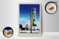 Holzschild Reise 12x18 cm Amerika USA Route 66 Motel Wüste