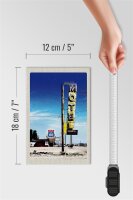 Holzschild Reise 12x18 cm Amerika USA Route 66 Motel Wüste
