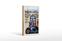Holzschild Reise 12x18 cm Amerika Route 66 Biker California