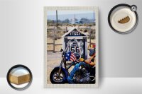Holzschild Reise 12x18 cm Amerika Route 66 Biker California