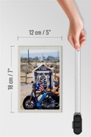 Holzschild Reise 12x18 cm Amerika Route 66 Biker California