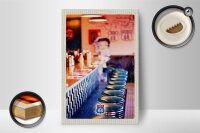 Holzschild Reise 12x18 cm Amerika USA Route 66 Restaurant Café