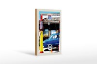 Holzschild Reise 12x18 cm Amerika Chicago Route 66...