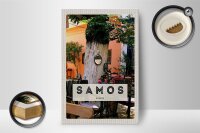 Holzschild Reise 12x18 cm Samos Greece Urlaub Sommer Restaurant