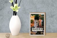 Holzschild Reise 12x18 cm Samos Greece Urlaub Sommer Restaurant